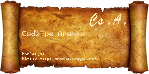 Csépe Aranka névjegykártya