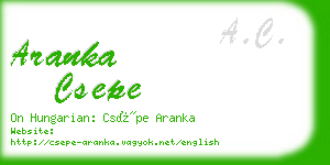 aranka csepe business card